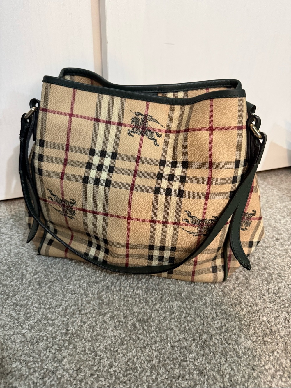 Authentic Burberry Canterbury Tote in Haymarket Check Canvas Pattern